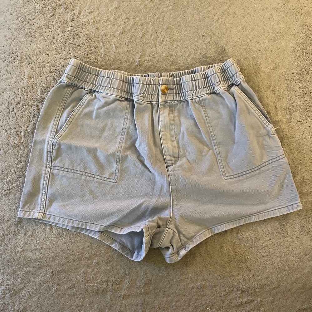 Thread & Supply Navy Blue 100% Cotton Elastic Waist Utility Shorts XL B1557DNDG
